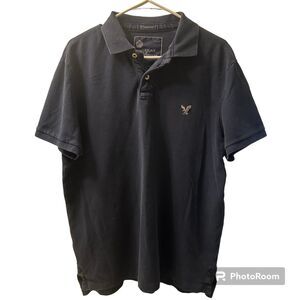 American Eagle Outfitters Polo Style Blue Shirt Quarter Button Up Men